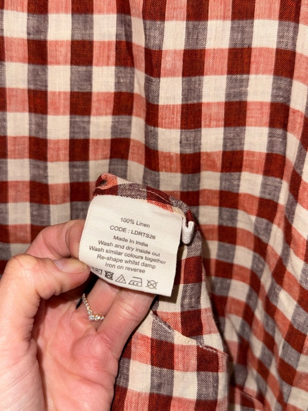 TOAST 100% Linen Gingham Maxi Swing Dress With Pockets Size S” - Picture 10 of 11